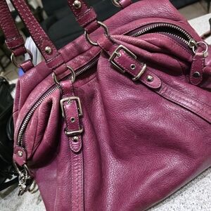 Coach Magenta Leather Shoulder Bag